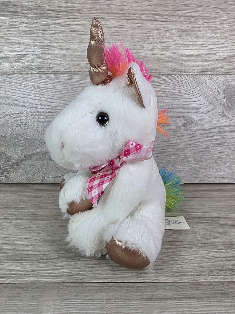 Inter-American Products Plush Unicorn Metallic Rose Gold Accents 9" SU53